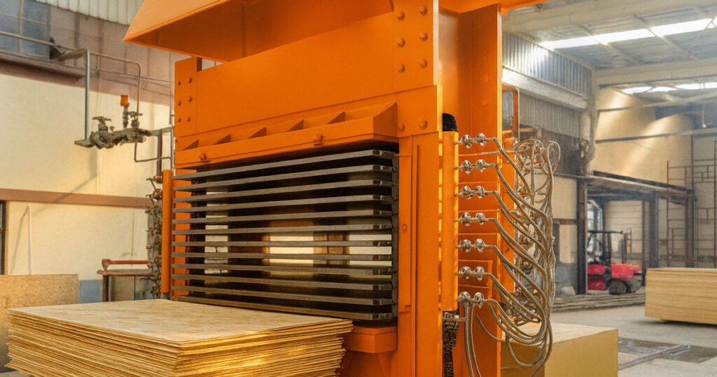 Prensado en caliente y curado de resinas